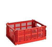 HAY Colour Crate 541462 Boîte de Transport M Polypropylène Recyclé Rouge Dimensions : 34,5 x 26,5 x 14 cm