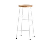 HAY Cornet tabouret de bar rond 75 cm Oiled oak-cream white
