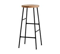 HAY Cornet tabouret de bar rond 75 cm Oiled oak-soft black