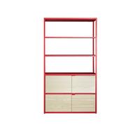 HAY Étagère New Order à portes coulissantes, étroite - vert - Chêne nature