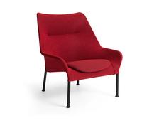 HAY Fauteuil O2 Lounge Chair Soft red acier noirci