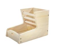 Hay Feeder, Chinchilla Feeding Rack, 2-in-1 Wooden Hamster Food Dish, 5.71x8.66x6.1 inches Reducing Design Feeder Construction for Guinea Pigs, Rabbits, Chinchillas, Bunnies