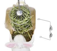 Hay Feeder Support à foin robuste en acier inoxydable pour petits animaux avec espace de rangement clair, ouverture facile d'accès, construction résistante à la rouille et fixation stable de la cage |