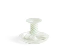 HAY - Flare Stripe Candle Holder Milk Small Green