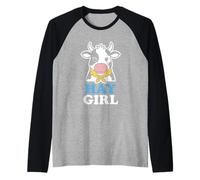 Hay Girl Dairy Farm Amoureuse de Vache Manche Raglan
