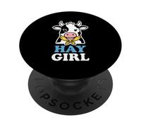 Hay Girl Dairy Farm Amoureuse de Vache PopSockets PopGrip Adhésif