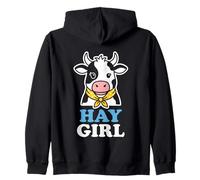 Hay Girl Dairy Farm Amoureuse de Vache Sweat à Capuche