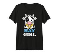Hay Girl Dairy Farm Amoureuse de Vache T-Shirt Haut de Gamme