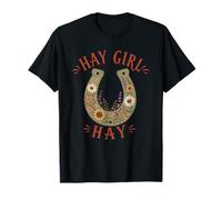 Hay Girl Fer à Cheval Floral Naturecore Cheval Western Farm T-Shirt