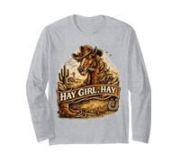 Hay Girl, Foin Amateur de Chevaux de Jeu de Mots drôle d'équitation Manche Longue