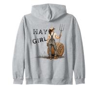 Hay Girl Funny Farm Cowgirl Western Rustic Barn Life Sweat à Capuche