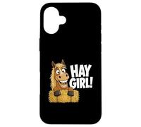 Hay Girl Funny Horse Coque pour iPhone 16 Plus