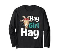 Hay Girl Hay Funny Goat Lover pour Filles Manche Longue