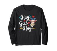 Hay Girl Hay Funny Goat Lover pour Filles Manche Longue