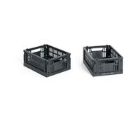 HAY HAY Colour Crate Mini 13x17 cm. lot de 2 Charcoal