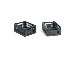 HAY HAY Colour Crate Mini 13x17 cm. lot de 2 Charcoal