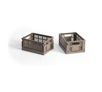 HAY HAY Colour Crate Mini 13x17 cm. lot de 2 Warm grey