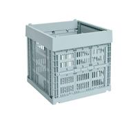 HAY Panier Colour Crate Cube recyclé bleu poussiéreux LxlxH 29,5x29,5x29cm