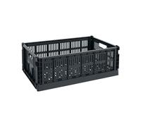 HAY Panier Colour Crate recyclé L charbon de bois LxlxH 53x34,5x18,5cm