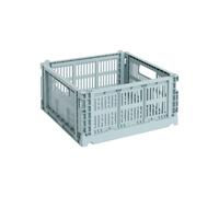 HAY Panier Colour Crate Square M recyclé bleu poussiéreux LxlxH 29,5x29,5x15cm