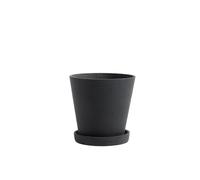 HAY Pots à fleurs avec soucoupe M noir H 13,5cm / Ø 14cm