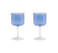 HAY Set de 2 verres à vin Tint - bleu/transparent