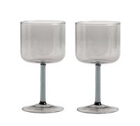 HAY Set de 2 verres à vin Tint gris H 15cm / Ø 7,5cm