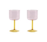 HAY Set de 2 verres à vin Tint - rose/jaune