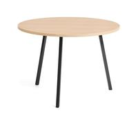 HAY Table à manger Loop Stand Ø105 cm Black-clear lacq. oak