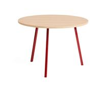 HAY Table à manger Loop Stand Ø105 cm Maroon red-clear lacq. oak