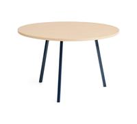 HAY Table à manger Loop Stand Ø120 cm Deep blue-clear lacq. oak