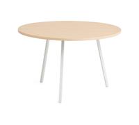 HAY Table à manger Loop Stand Ø120 cm White-clear lacq. oak