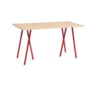 HAY Table à manger Loop Stand 87.5x180 cm Maroon red-clear lacq. oak