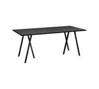 HAY Table à manger Loop Stand incl. support 87.5x180 cm Black-black linoleum-lacq. ash