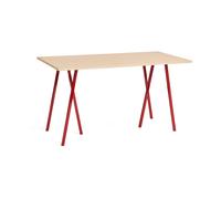 HAY Table à manger Loop Stand incl. support 87.5x180 cm Maroon red-clear lacq. oak