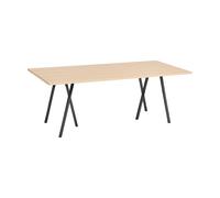 HAY Table à manger Loop Stand incl. support 92.5x200 cm Black-clear lacq. oak