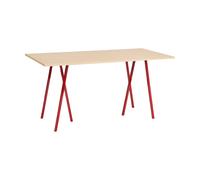 HAY Table à manger Loop Stand incl. support 92.5x200 cm Maroon red-clear lacq. oak