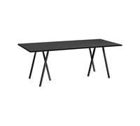 HAY Table à manger Loop Stand incl. support 92.5x250 cm Black-black linoleum-black ash