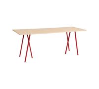 HAY Table à manger Loop Stand incl. support 92.5x250 cm Maroon red-clear lacq. oak