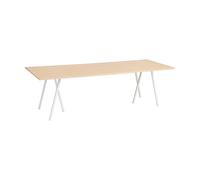 HAY Table à manger Loop Stand incl. support 92.5x250 cm White-clear lacq. oak