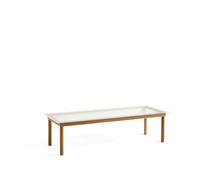 HAY Table basse Kofi Oak-ribbed glass. 50 cm
