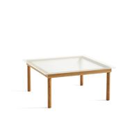 HAY Table basse Kofi Oak-ribbed glass. 80 cm