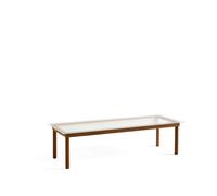 HAY Table basse Kofi Walnut-ribbed glass. 50 cm