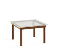 HAY Table basse Kofi Walnut-ribbed glass. 60 cm