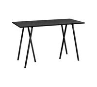 HAY Table de bar Loop Stand incl. support 77.5x160 cm Black-black linoleum-black ash