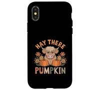 Hay There Citrouille Vache Highland Automne Thanksgiving Coque pour iPhone X/XS