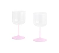 HAY Tint Lot de 2 verres à vin - Clear, jade light pink and light pink