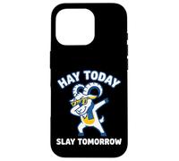 Hay Today Slay Tomorrow Chevre Dab Humour Coque pour iPhone 16 Pro