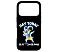 Hay Today Slay Tomorrow Chevre Dab Humour Coque pour iPhone 17 Pro