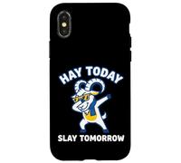 Hay Today Slay Tomorrow Chevre Dab Humour Coque pour iPhone X/XS